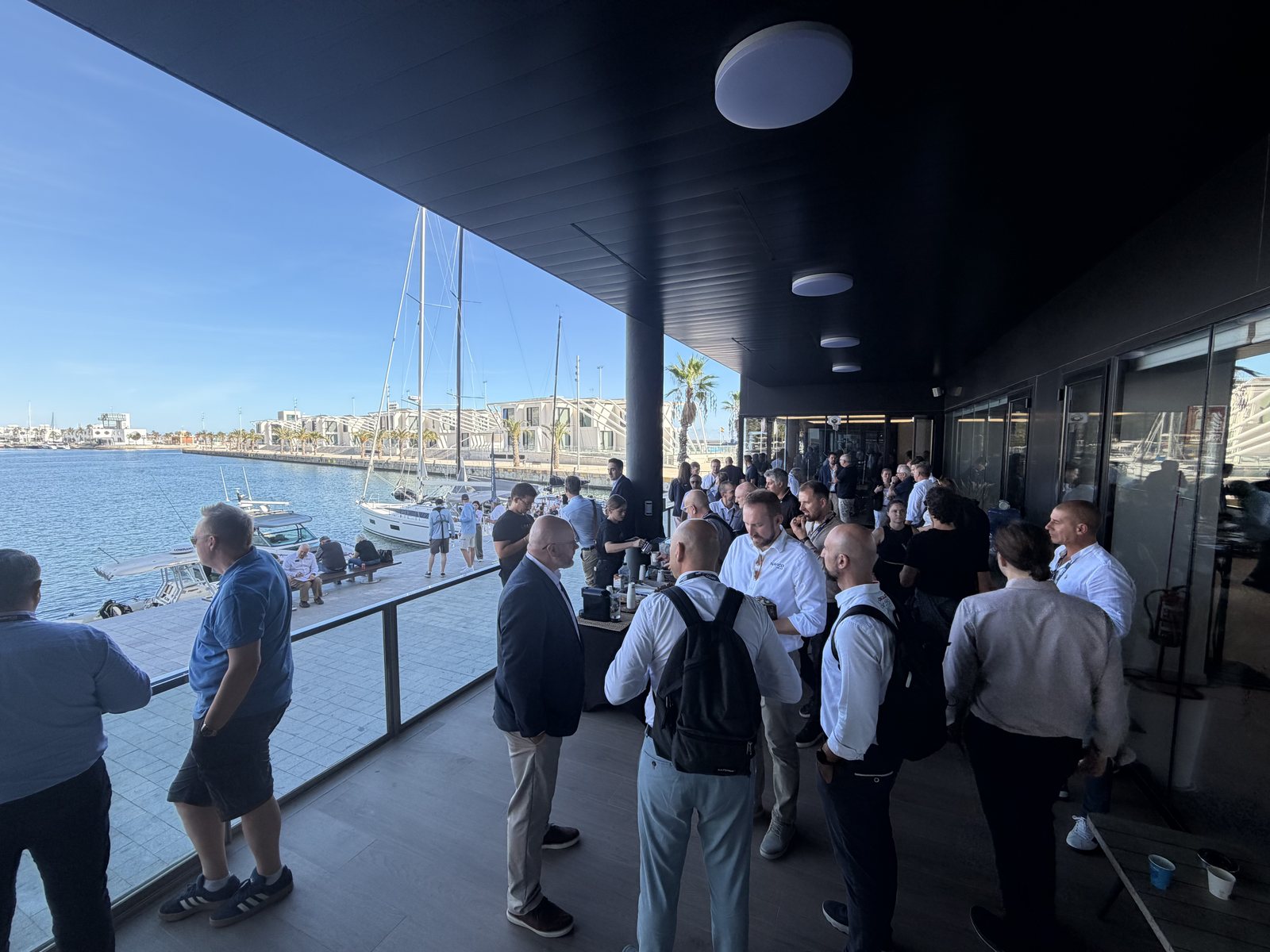 Partners from across Europe on the seafront terrace