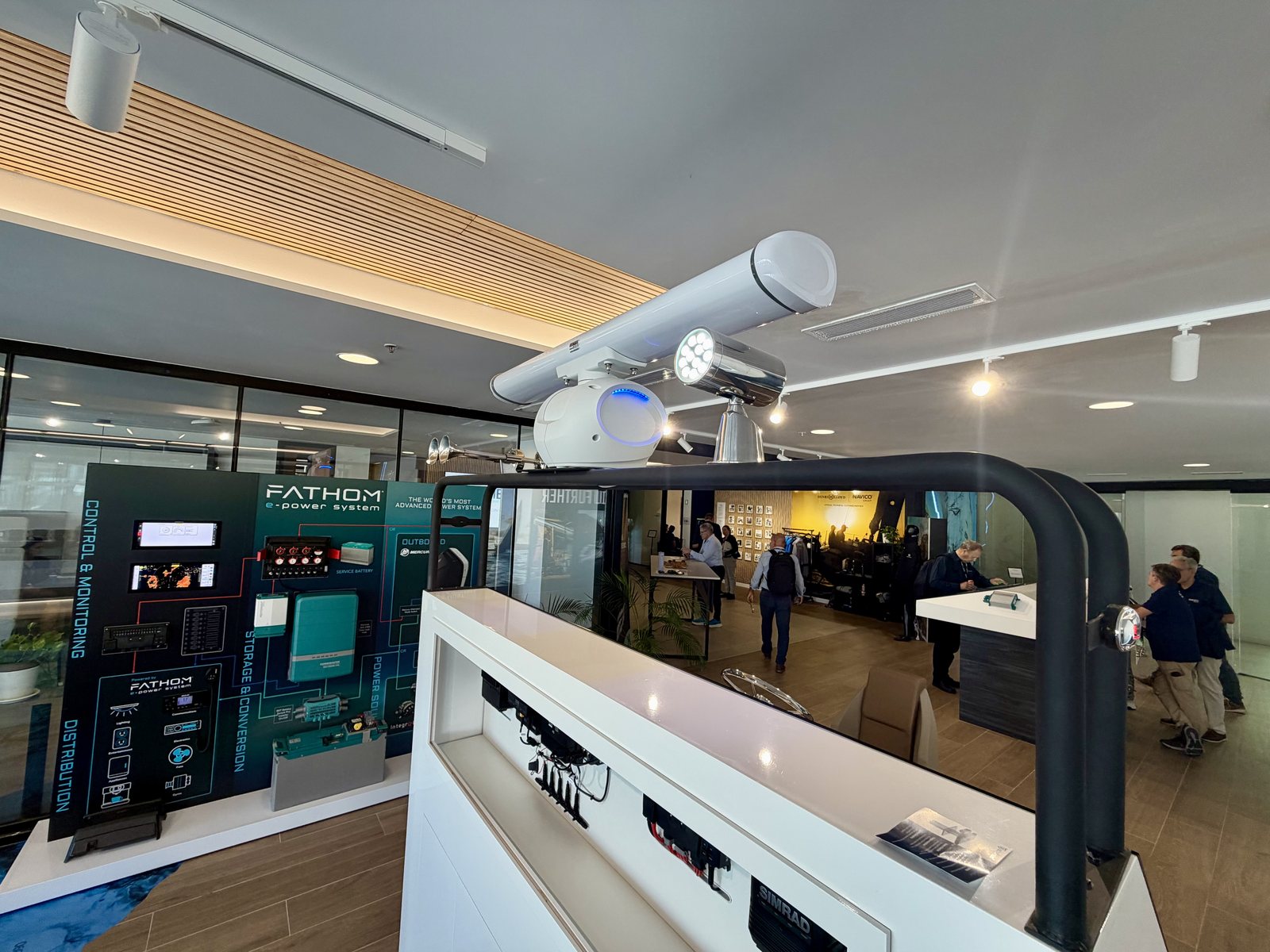 Fathom e-power and navigation equipment in the showroom